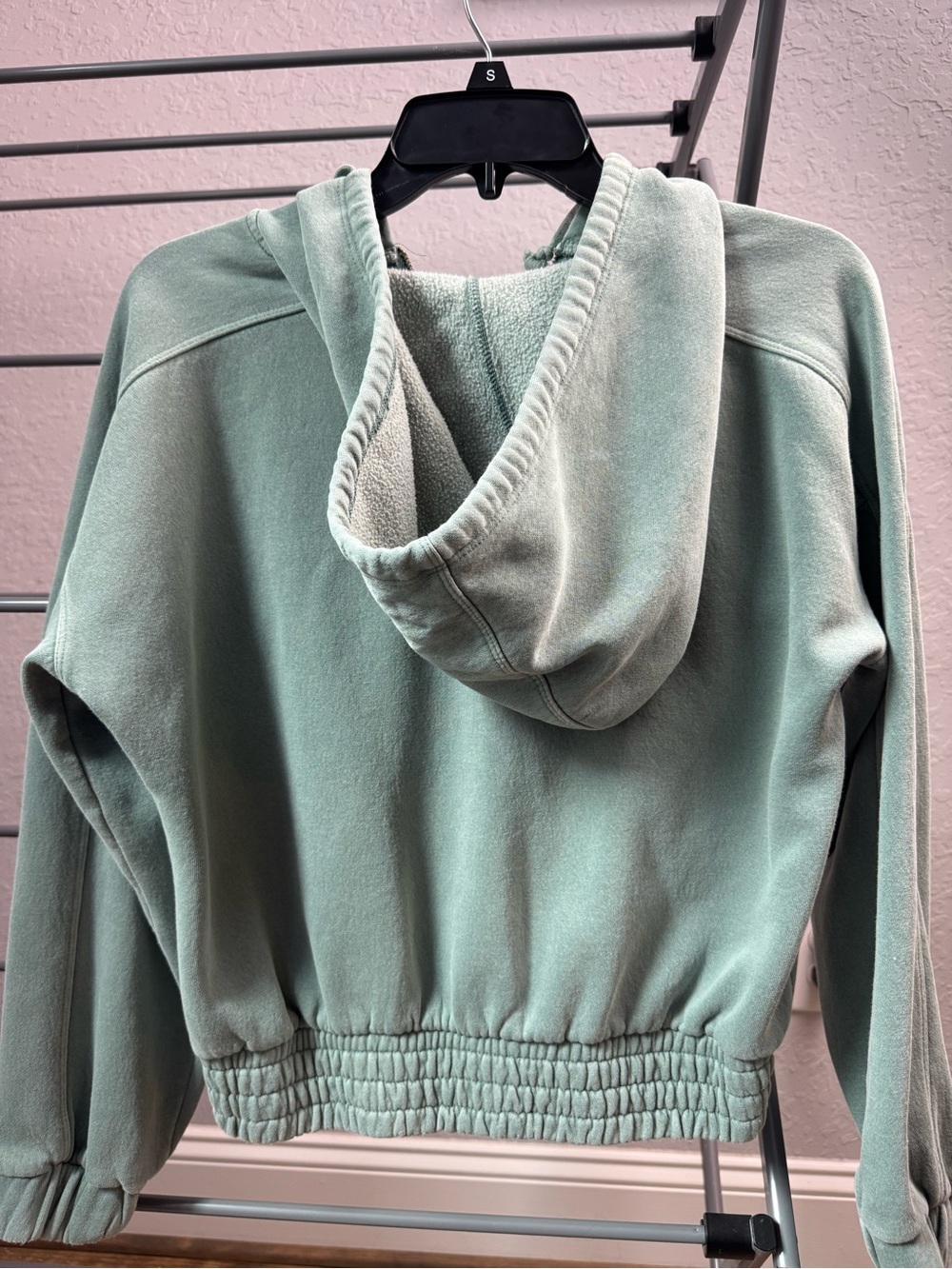 Free People Sage Green Half-Zip Hooded Sweatshirt - Picture 2 of 5